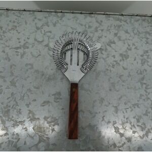 Vintage Hawthorne Cocktail Strainer Stainless Steel Wood Handle Japan Barware